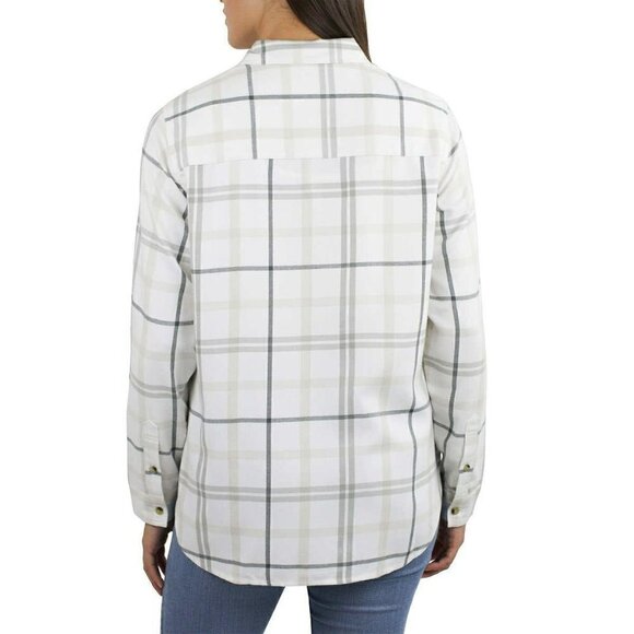 NWT Jachs Girlfriend Women's' Super Soft Flannel Side Pockets Button Front Shirt - Picture 3 of 5